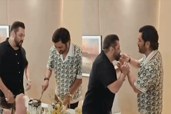 Salman celebrated Dhoni birthday